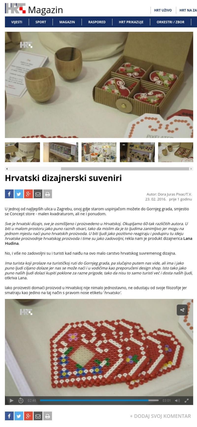 HRT magazin - hrvatski dizajnerski suveniri
